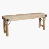 WHITEWASH FOLDING BENCH 120 - CAFE, SIDE TABLES